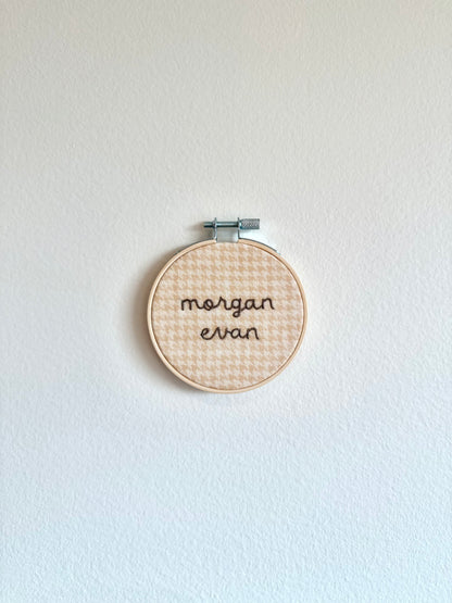 Hand Embroidered Personalized Name