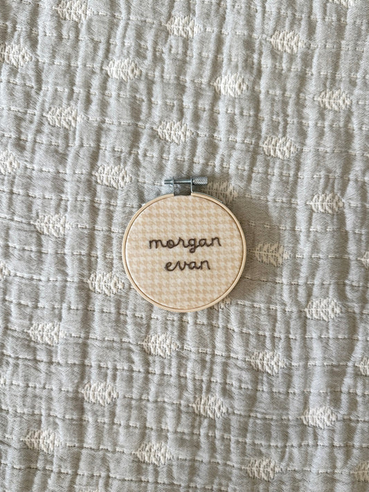 Hand Embroidered Personalized Name