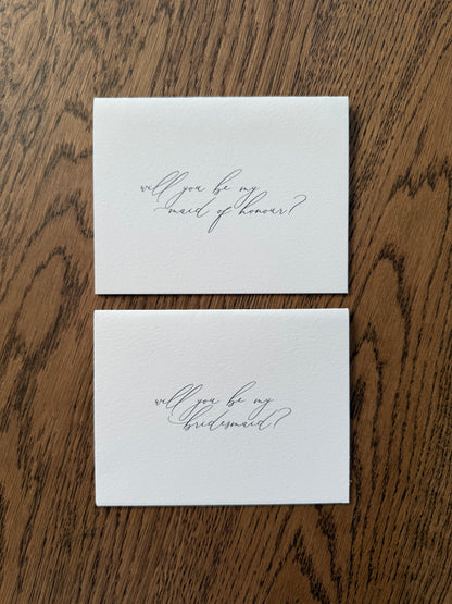 Maid of Honour/Bridesmaid Card Style 1
